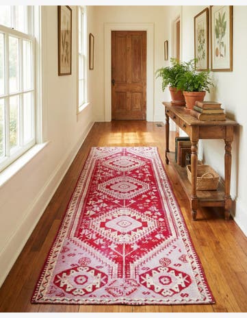 3' 11 x 11' 5 Hand Knotted Shiraz Persian Wool Runner Rug