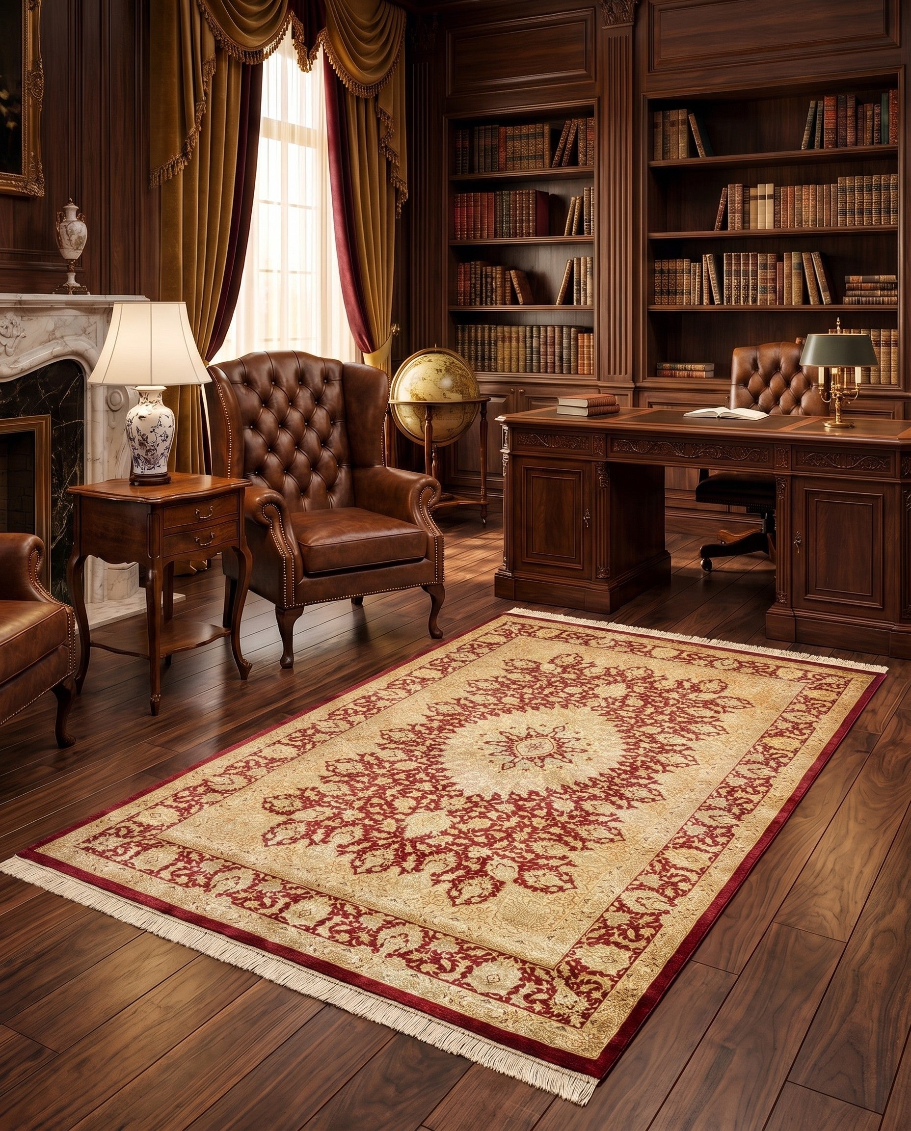 3' 3 x 4' 11 Ghom Silk Rug