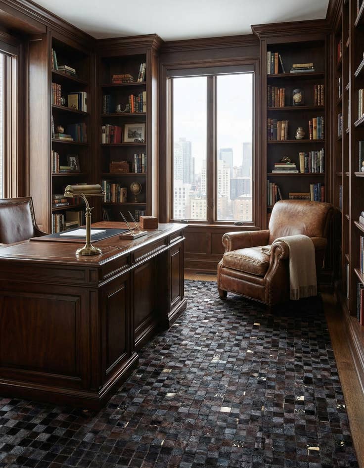 Detail image of 5' x 8' Cowhide Leather Rug