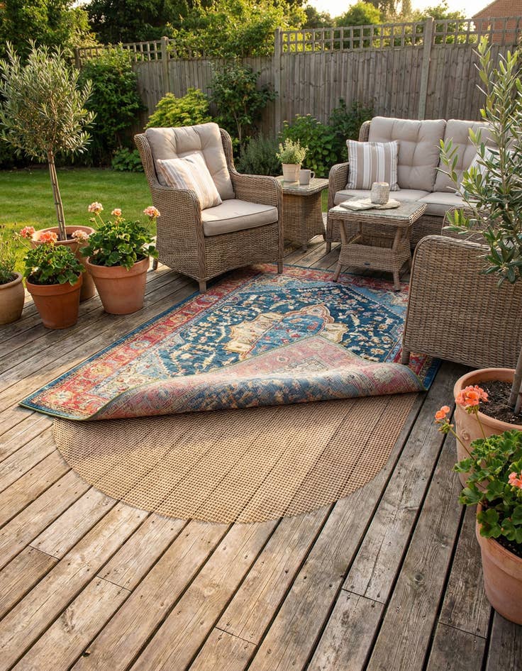 Detail image of 7' 9 x 9' 10 Oval Outdoor Rug Pad