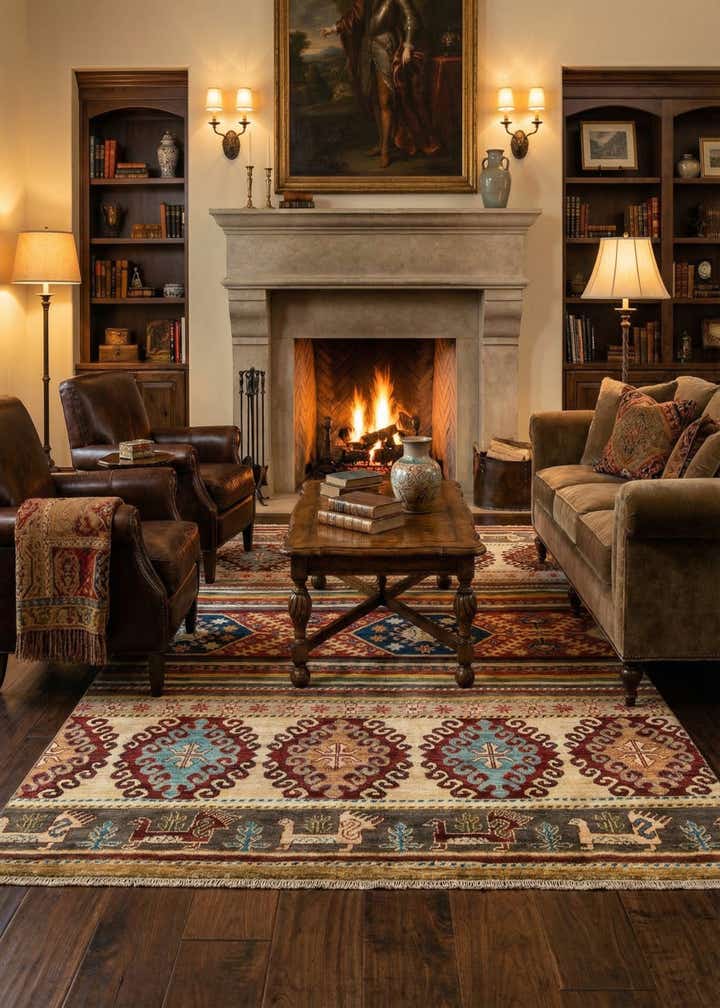 5' 8 x 8' 7 Hand Knotted Ariana Ziegler Rug