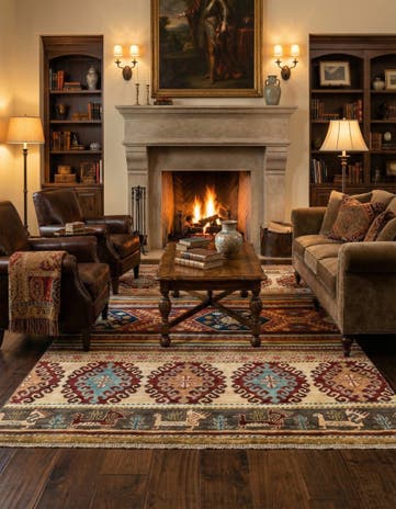 5' 8 x 8' 7 Hand Knotted Ariana Ziegler Rug
