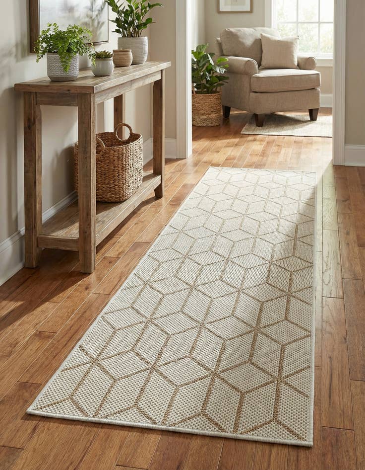 Detail image of  2' x 6' 1  Washable Lattice Indoor / Outdoor Runner Rug