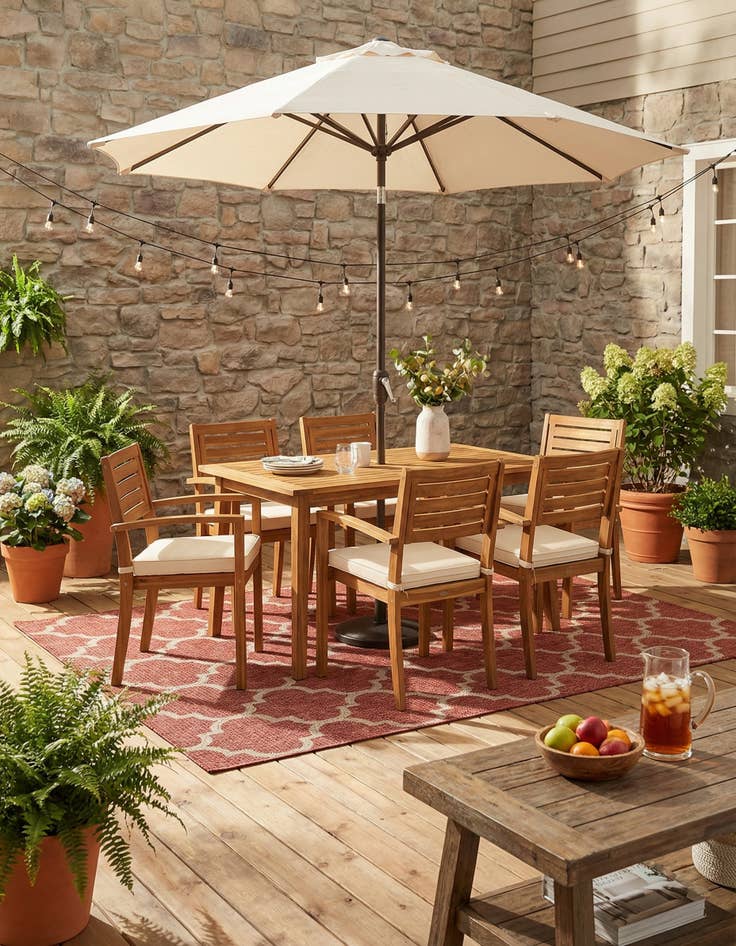 Detail image of  7' x 10'  Washable Lattice Indoor / Outdoor Rug