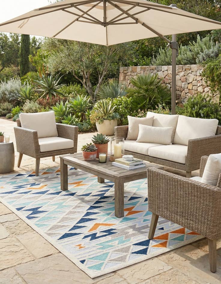 Detail image of 6' x 9' Easy-Clean Aruba Indoor / Outdoor Rug