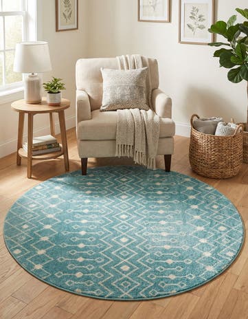 6' x 6' Moroccan Trellis Round Rug