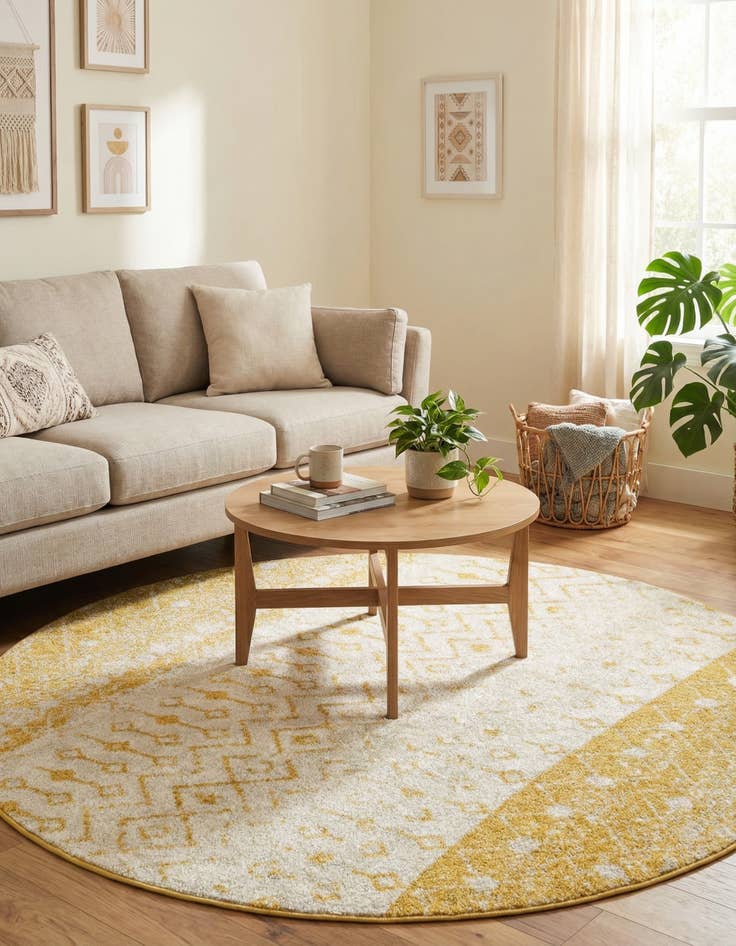 Detail image of  6' x 6' Moroccan Trellis Round Rug