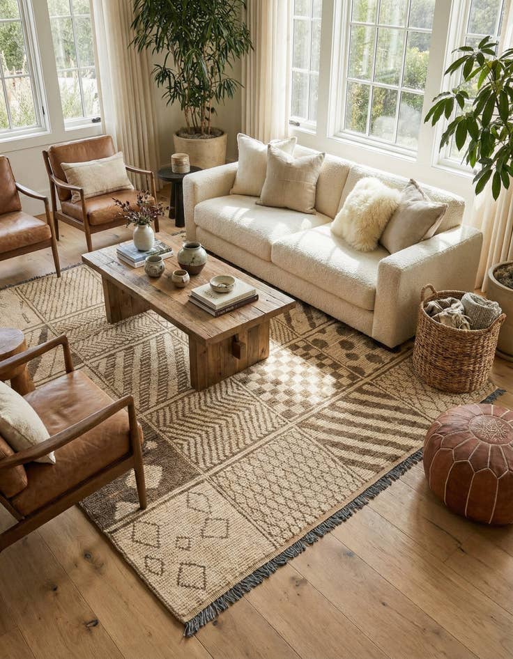 Detail image of 8' 5 x 10' 6  Hand Knotted Moroccan Wool Rug