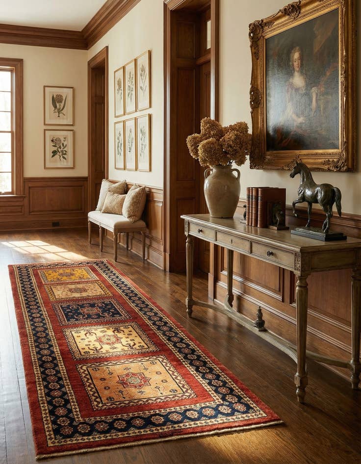 Detail image of 2' 8 x 7' 2 Luribaft Wool Runner Rug