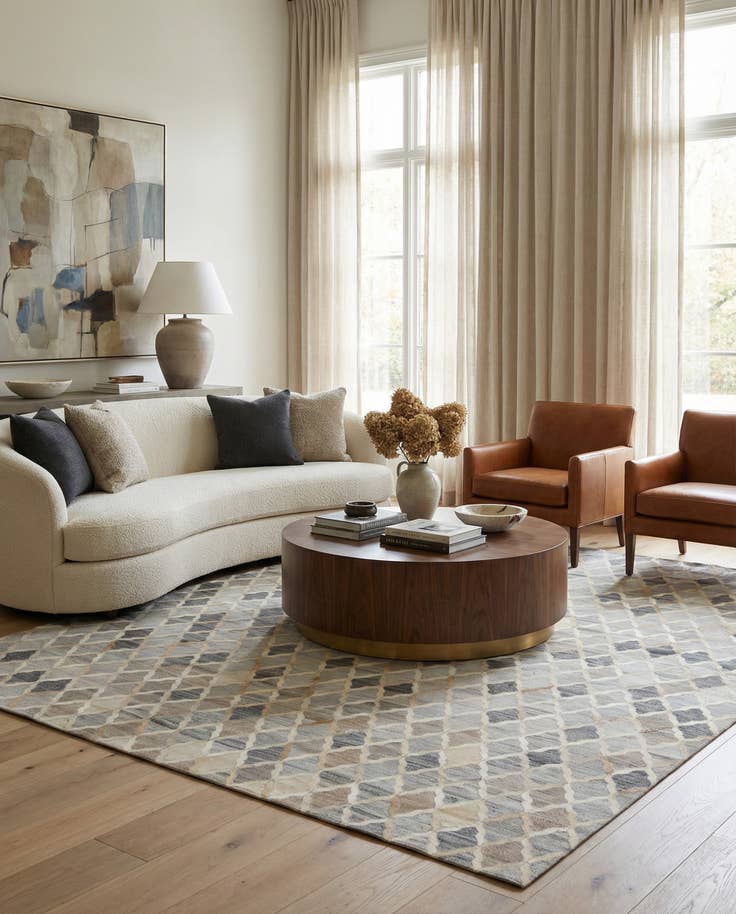 Detail image of 8' 1 x 9' 10 Cowhide - Patchwork Rug