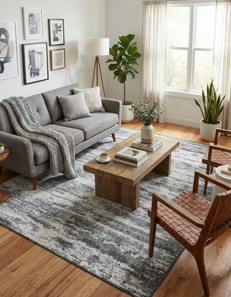 Detail image of 7' 10 x 11'  Washable Modern Indoor / Outdoor Rug