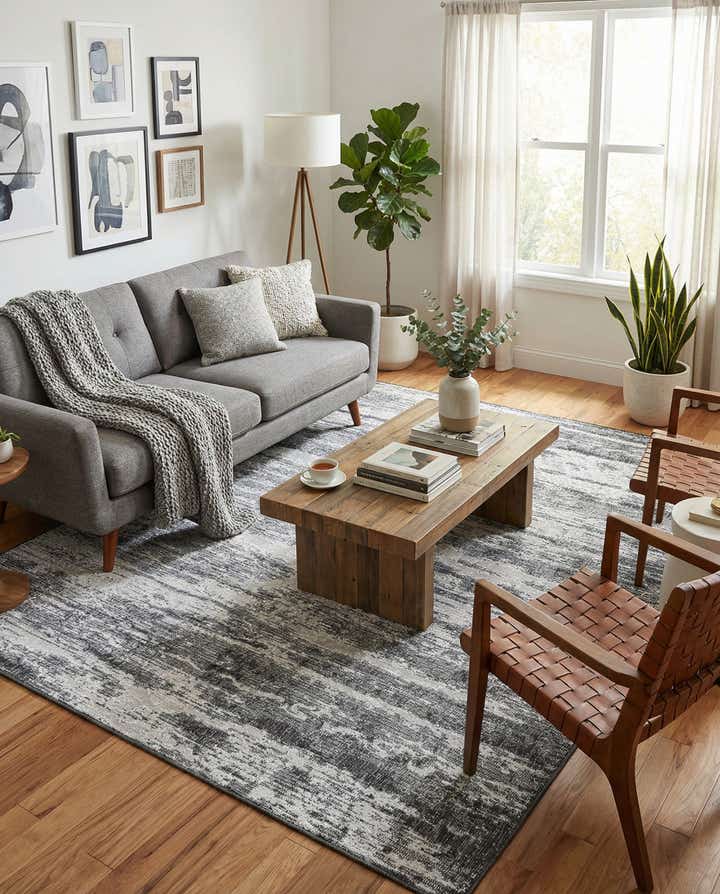 7' 10 x 11' Easy-Clean Modern Indoor / Outdoor Rug
