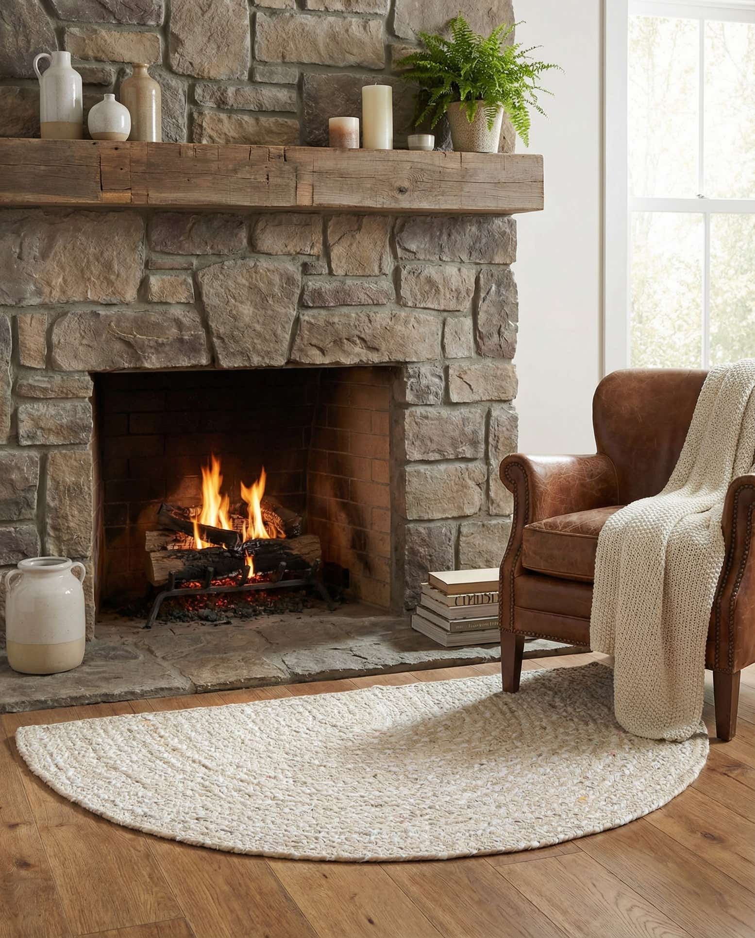 2' 2 x 3' 7 Handmade Braided Chindi Hearth Rug