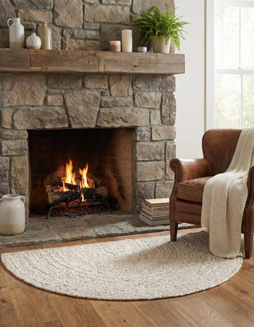 2' 2 x 3' 7 Handmade Braided Chindi Hearth Rug
