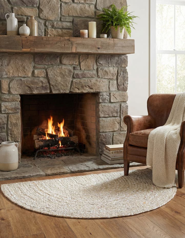 2' 2 x 3' 7 Handmade Braided Chindi Hearth Rug