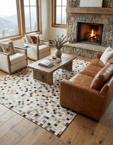 5' x 7' 10 Cowhide Stocks Rug