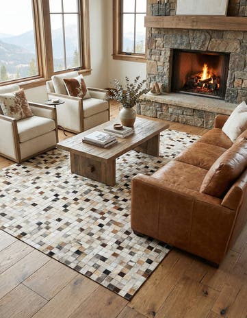 5' x 7' 10 Cowhide Stocks Rug