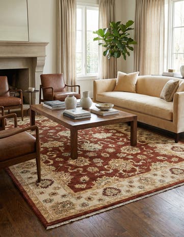 5' 6 x 8' Hand Knotted Peshawar Ziegler Rug