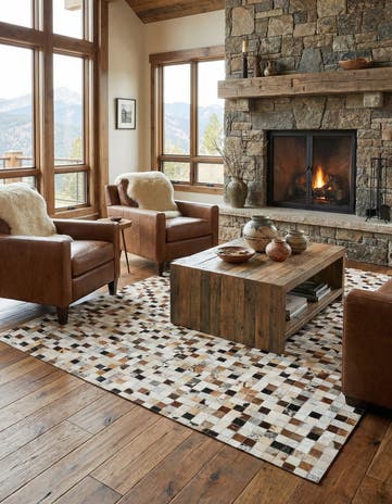 5' 1 x 7' 10 Cowhide Stocks Rug
