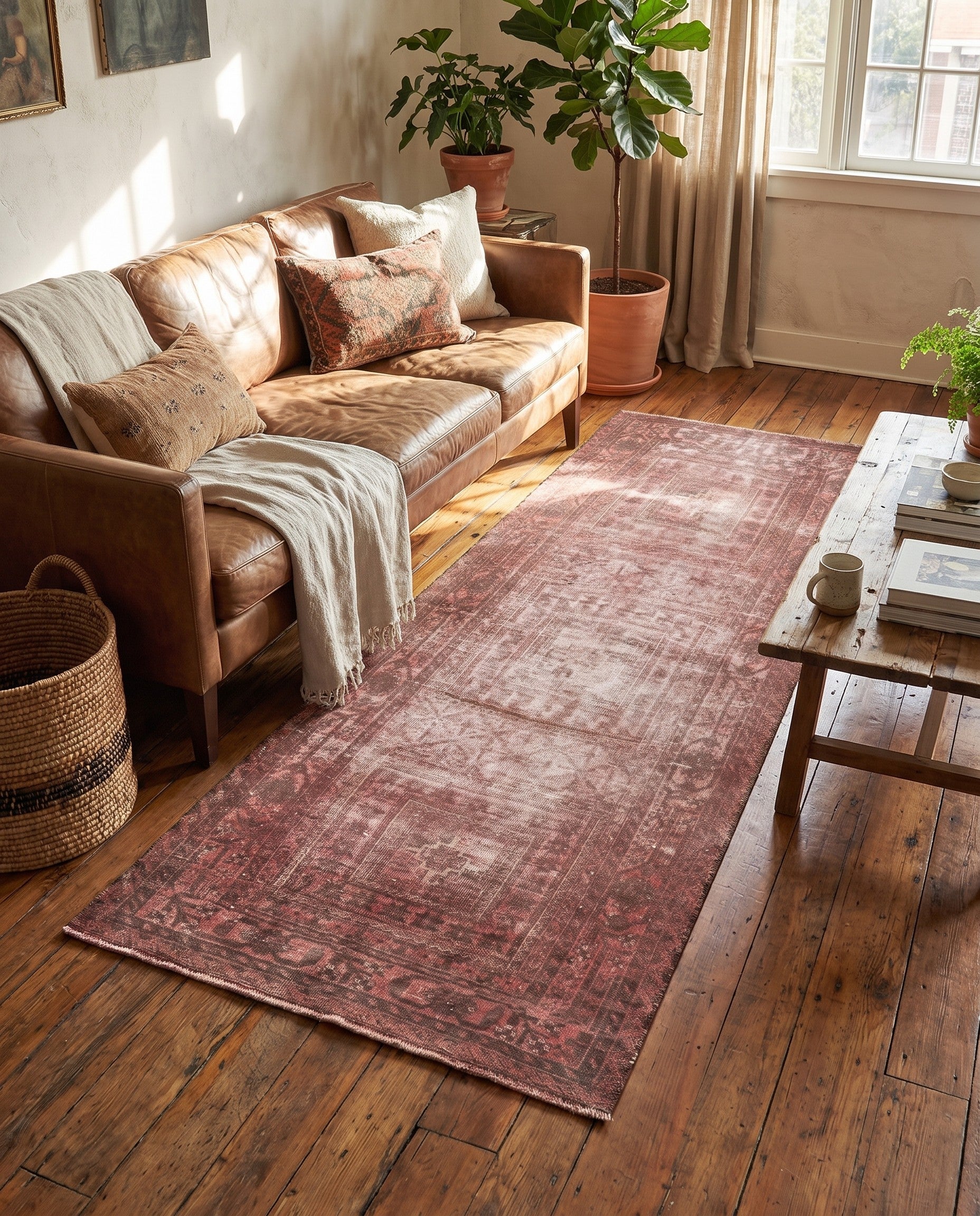 3' 7 x 7' Hand Knotted Ultra Vintage Persian Wool Rug