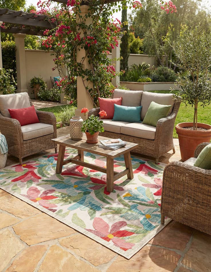 Detail image of 10' x 10'  Washable Casablanca Indoor / Outdoor Square Rug