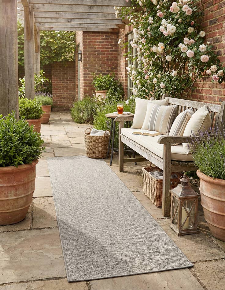 Detail image of 2' 7 x 12'  Washable Solid Indoor / Outdoor Runner Rug