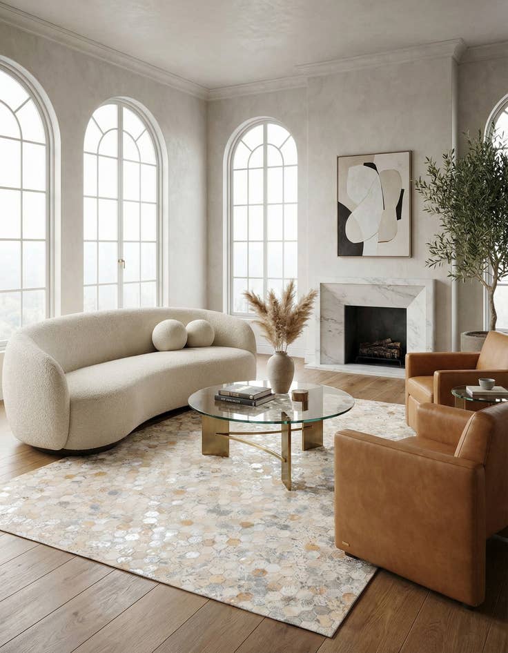 Detail image of 5' 3 x 7' 6 Cowhide Stocks Rug