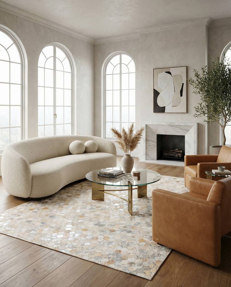 Detail image of 5' 3 x 7' 6 Cowhide Stocks Rug