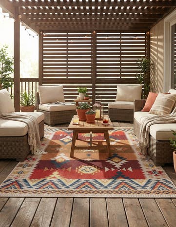 5' 3 x 8' Easy-Clean Baja Indoor / Outdoor Rug