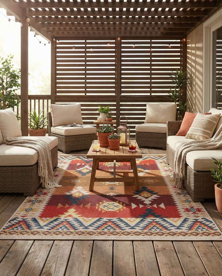 5' 3 x 8' Easy-Clean Baja Indoor / Outdoor Rug
