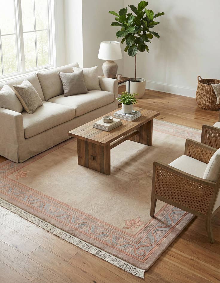 Detail image of  7' 6 x 7' 7  Hand Knotted Tibet Wool Square Rug