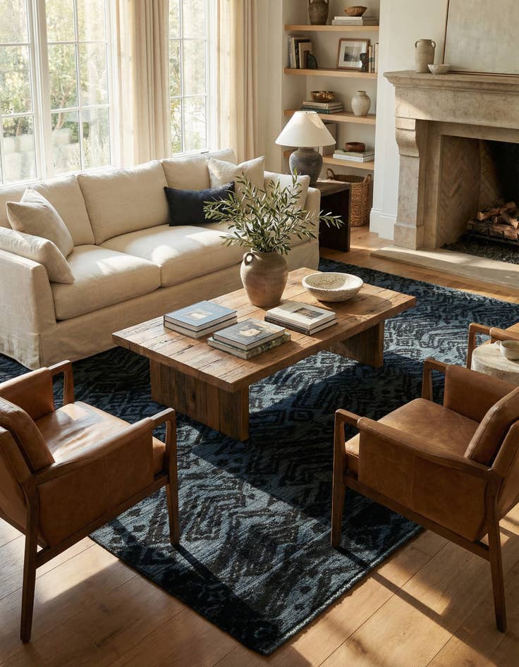 Detail image of  7' 9 x 10' 2  Hand Knotted Darya Wool Rug