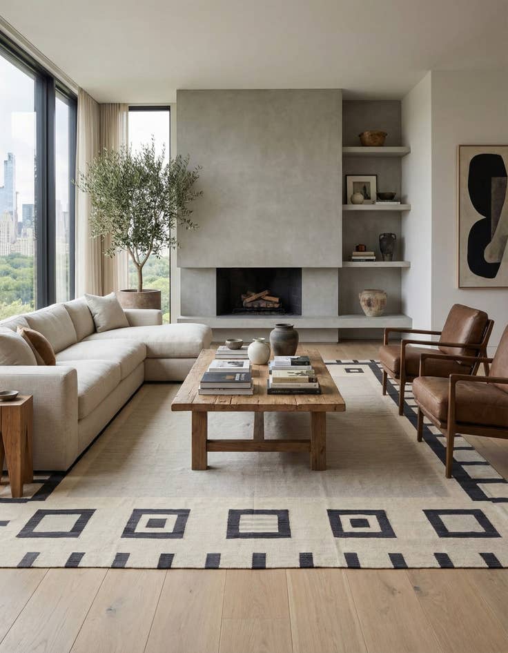 Detail image of 10' 5 x 13' 10  Hand Woven Kilim Modern Wool Rug