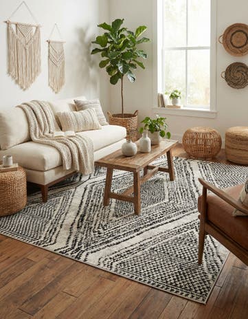 Black and White Tagine Square Rug