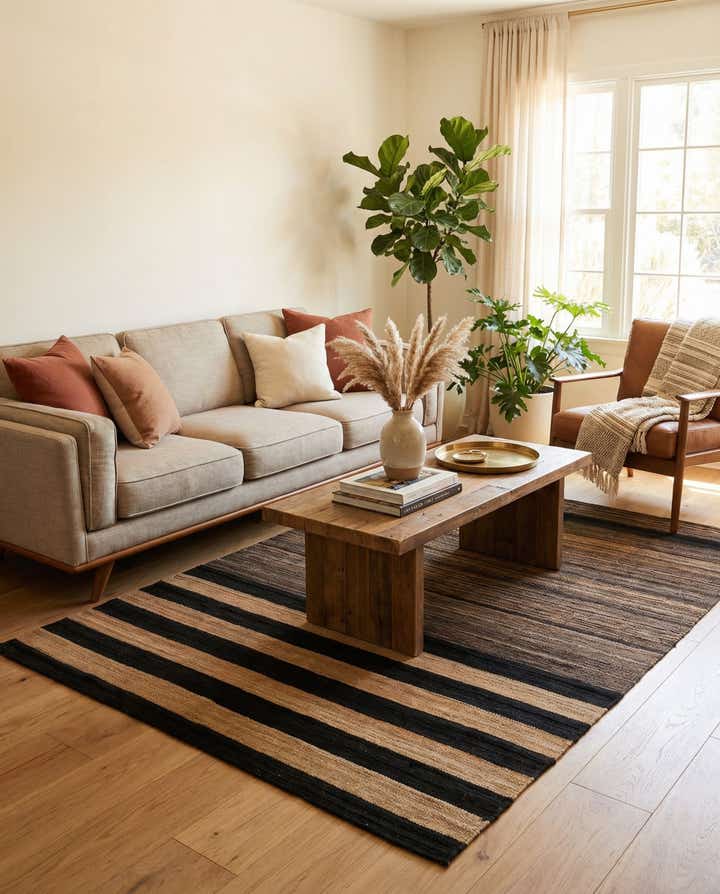 4' 2 x 5' 10 Hand Woven Kilim Modern Wool Rug