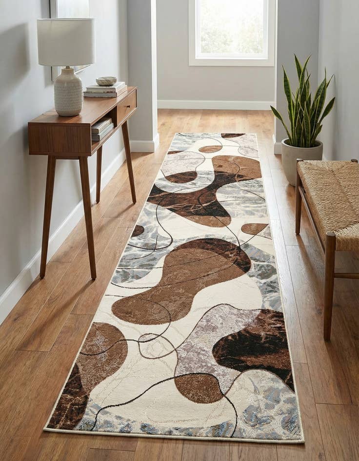 Detail image of 2' 7 x 12' Easy-Clean Modern Indoor / Outdoor Runner Rug