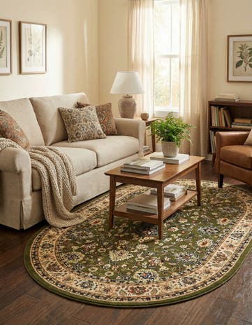 Green Yasmin Oval Rug