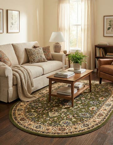 Green Yasmin Oval Rug