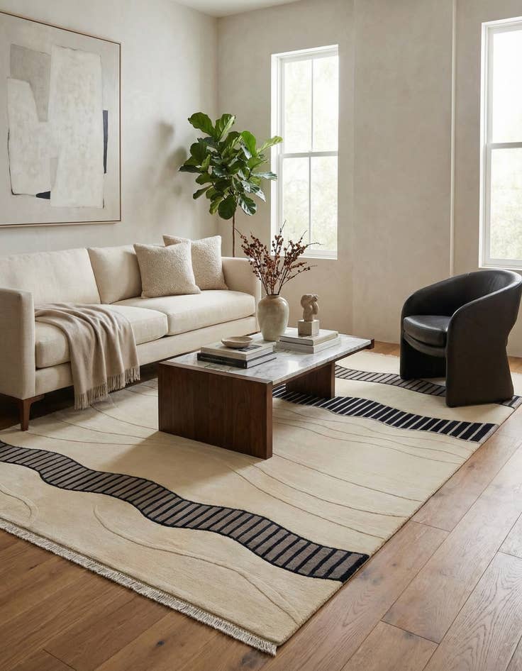 Detail image of  6' 7 x 9' 5  Hand Knotted Darya Wool Rug