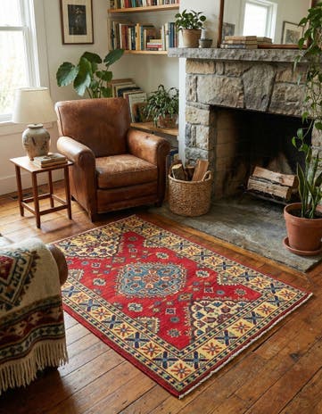 2' 8 x 4' 1 Hand Knotted Kazak Rug