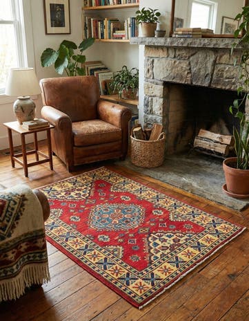 2' 8 x 4' 1 Hand Knotted Kazak Rug
