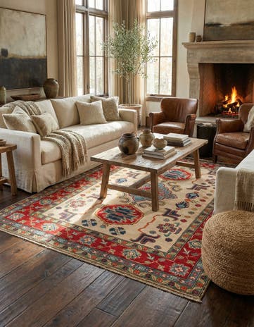 5' x 6' 10 Hand Knotted Kazak Rug