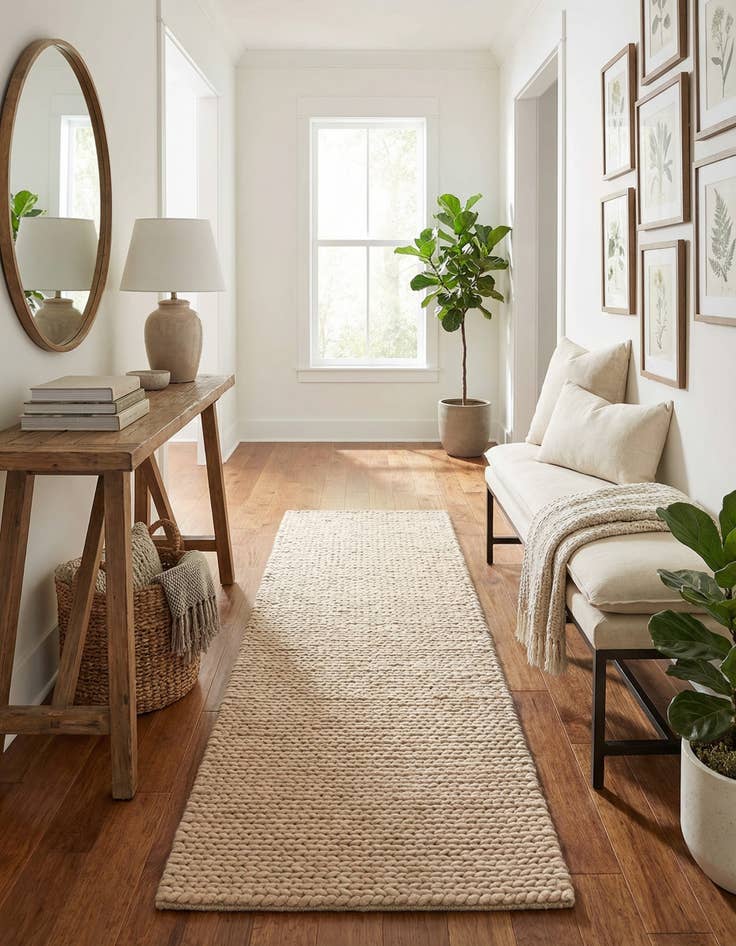 Detail image of  2' x 8'  Hand Woven Lana New Zealand Wool Runner Rug