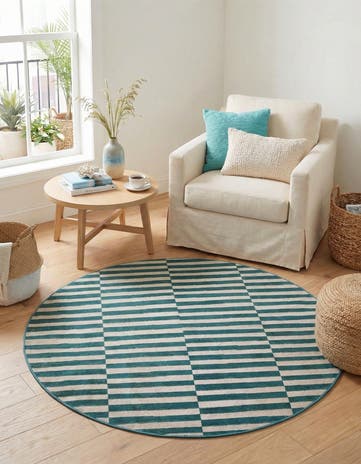 Turquoise SoHo Round Rug