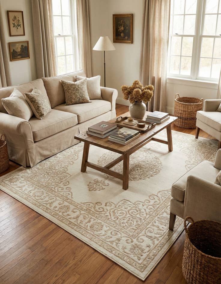 Detail image of 7' 10 x 7' 10 Hermitage Square Rug