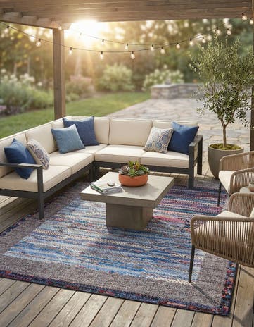 Easy-Clean Modern Indoor / Outdoor Rug