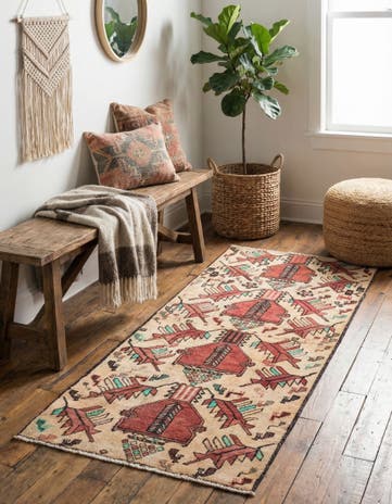 2' 4 x 5' 2 Hand Knotted Ultra Vintage Persian Wool Runner Rug