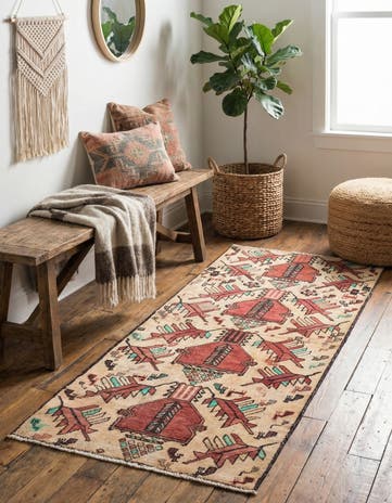 2' 4 x 5' 2 Hand Knotted Ultra Vintage Persian Wool Runner Rug