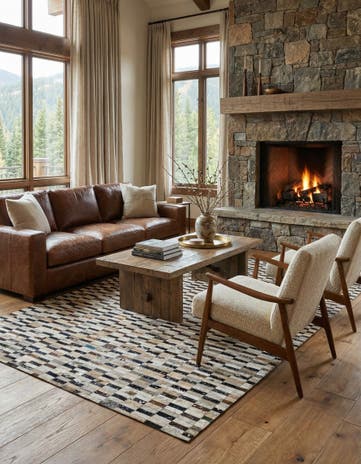 5' 1 x 8' 1 Cowhide - Patchwork Rug
