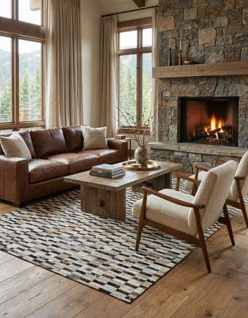 5' 1 x 8' 1 Cowhide - Patchwork Rug